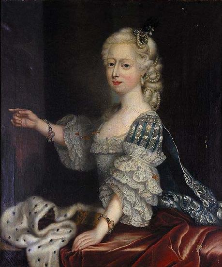 unknow artist Portrait of Augusta Hanover duchess of Brunswick-Luneburg Sweden oil painting art